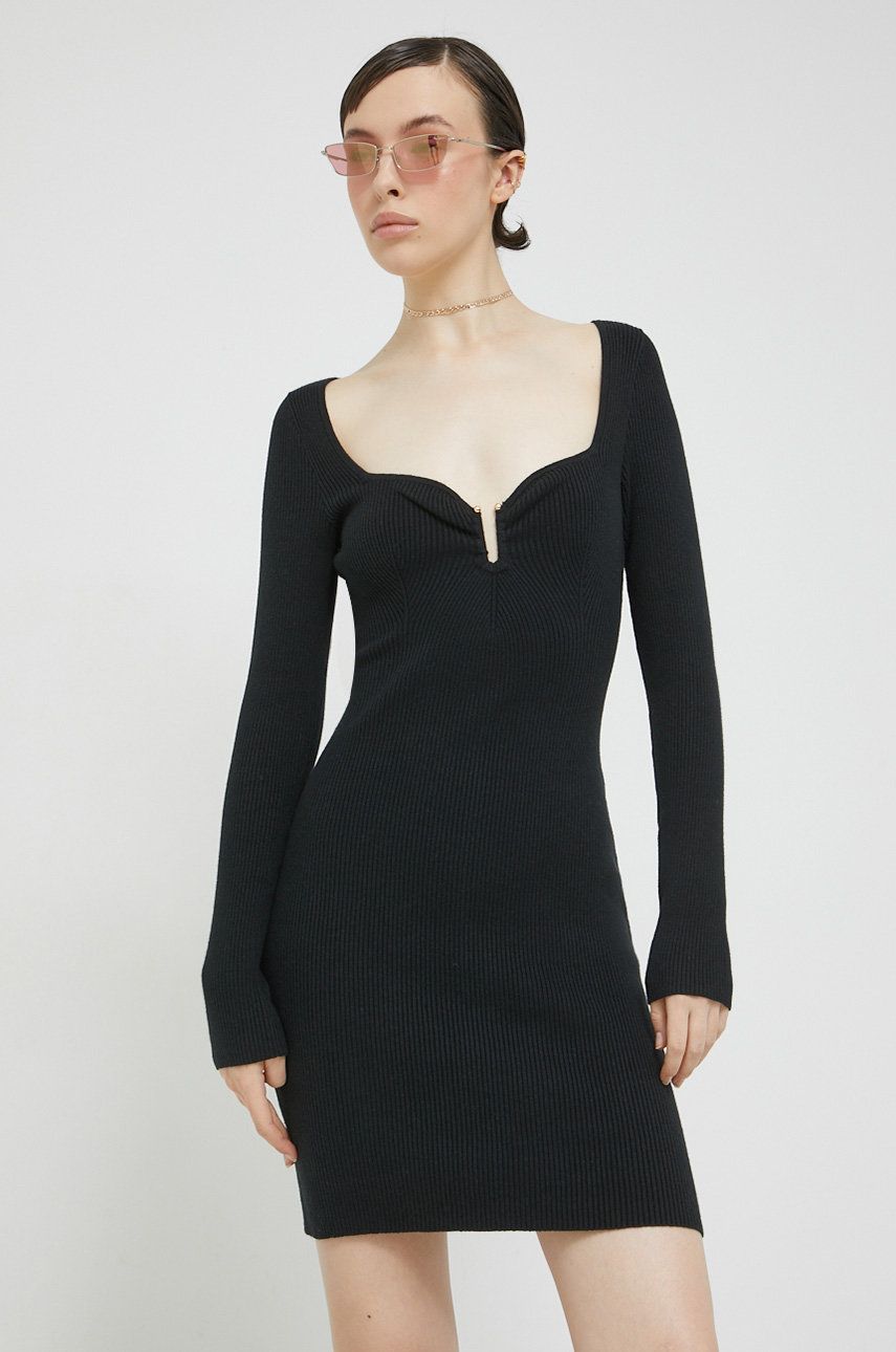 Abercrombie & Fitch rochie culoarea negru, mini, mulata Abercrombie imagine noua gjx.ro
