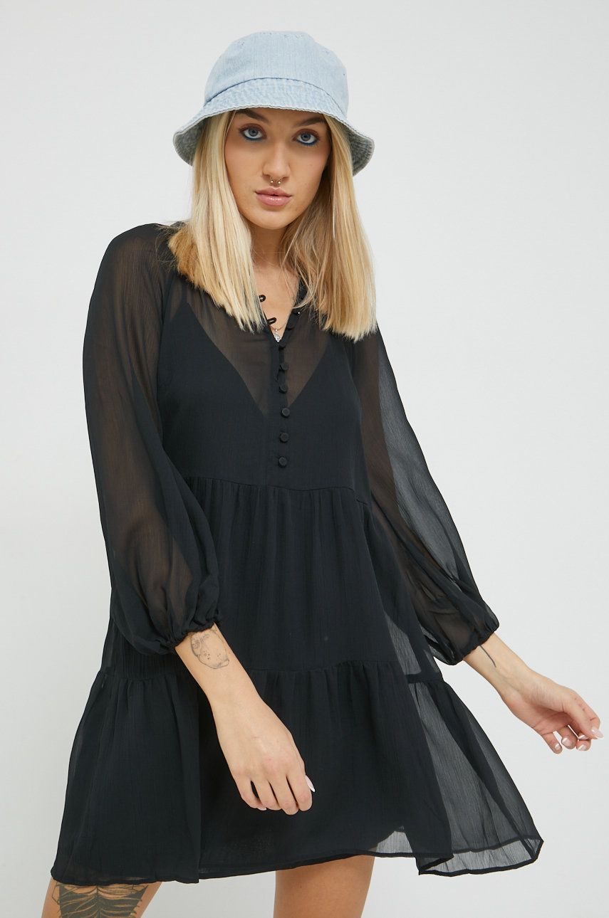 Abercrombie & Fitch rochie culoarea negru, mini, oversize Abercrombie & Fitch imagine noua