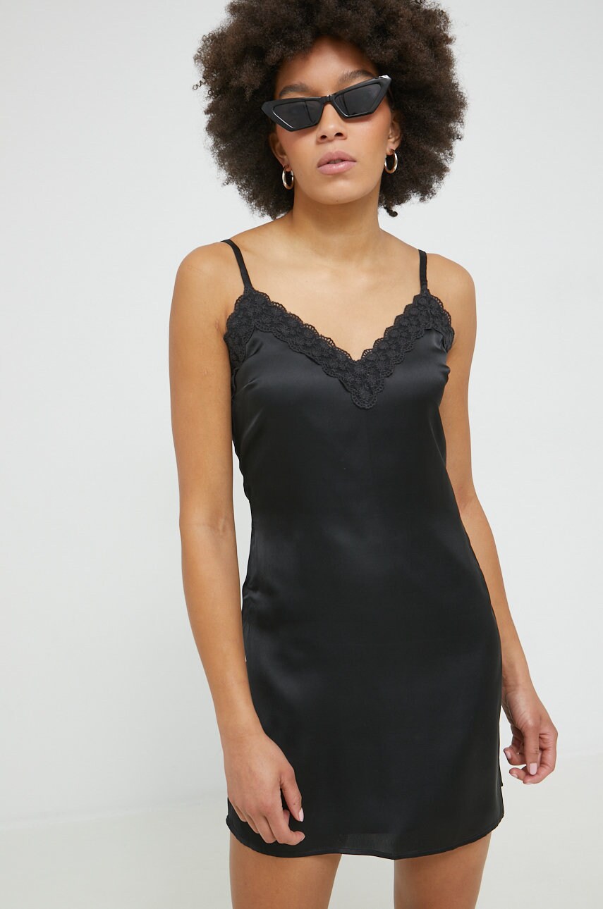 Hollister co. rochie culoarea negru, mini, drept