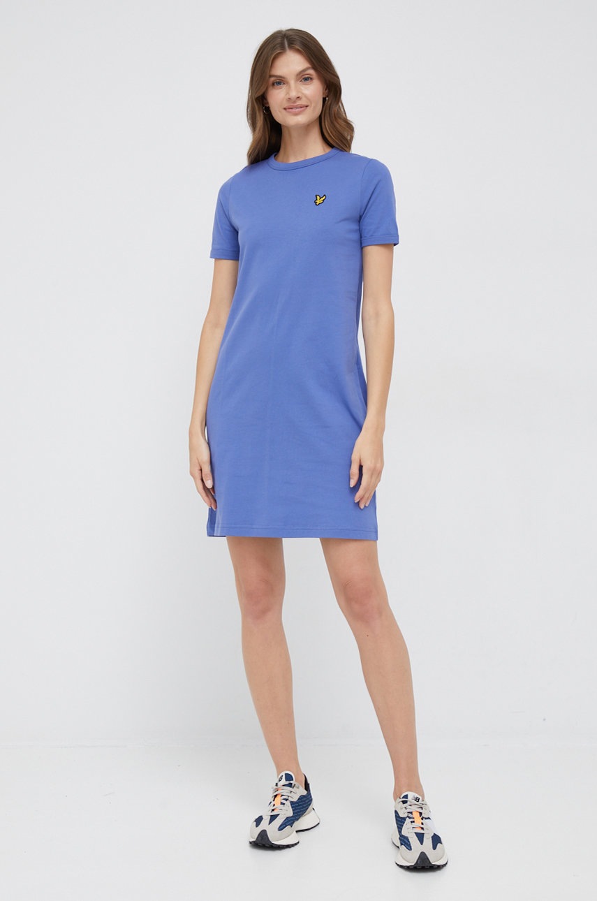 

Хлопковое платье Lyle & Scott mini прямая