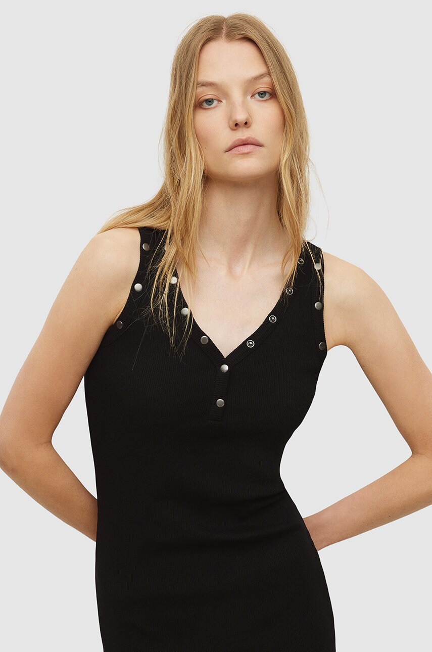 

Сукня AllSaints колір чорний midi облягаюча