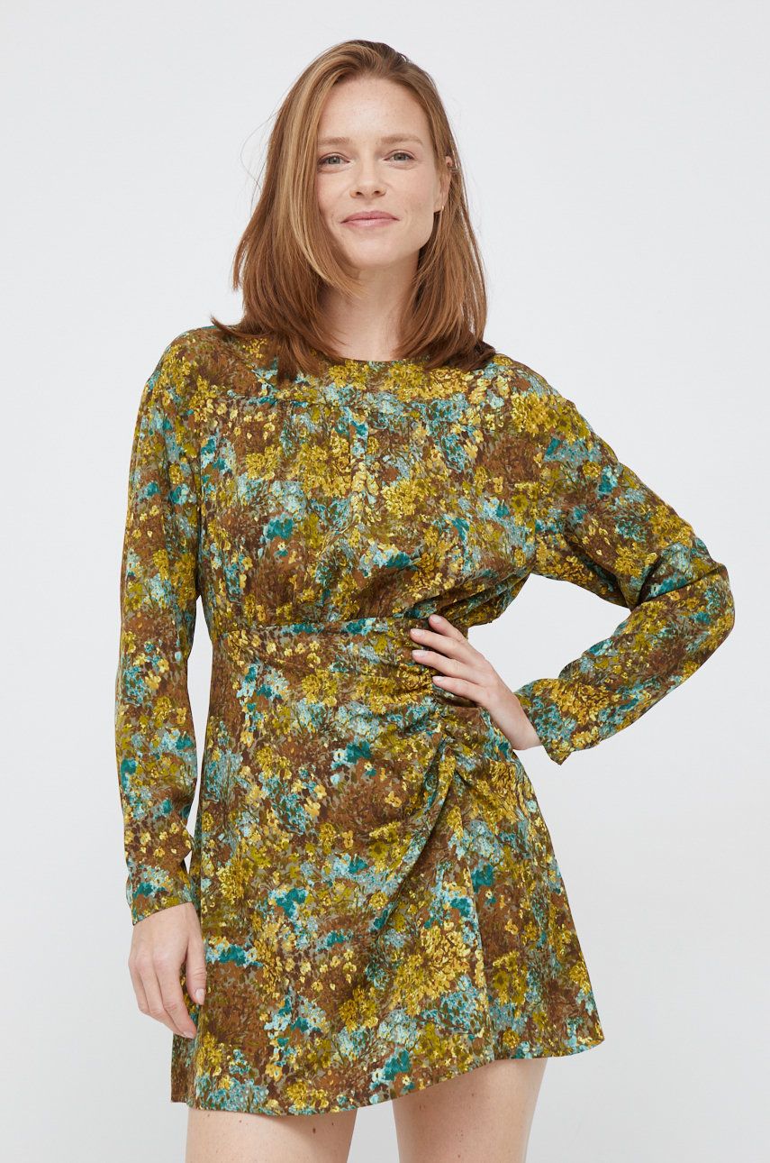 Sisley rochie culoarea verde, mini, drept answear.ro imagine megaplaza.ro