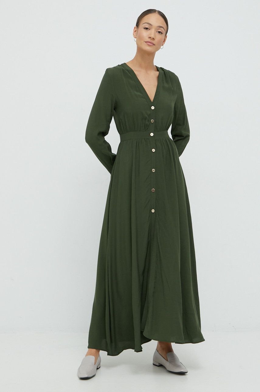 Sisley rochie culoarea verde, maxi, drept answear.ro