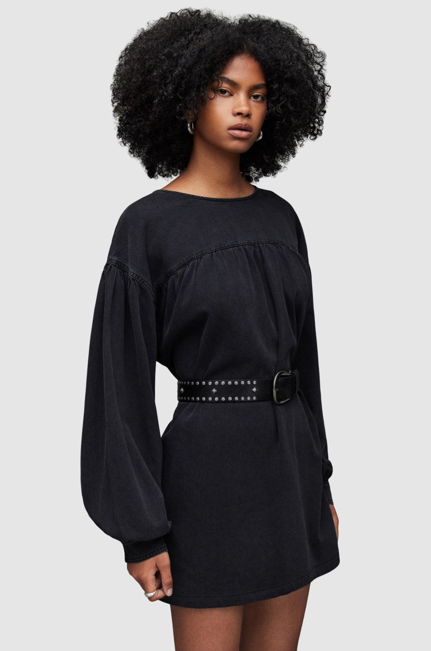 AllSaints rochie culoarea negru, mini, oversize AllSaints