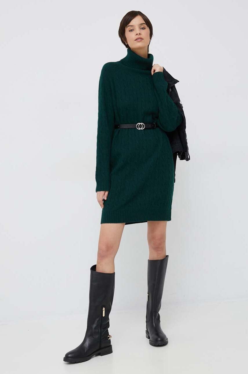 

Вовняна сукня Polo Ralph Lauren Колір зелений mini пряма