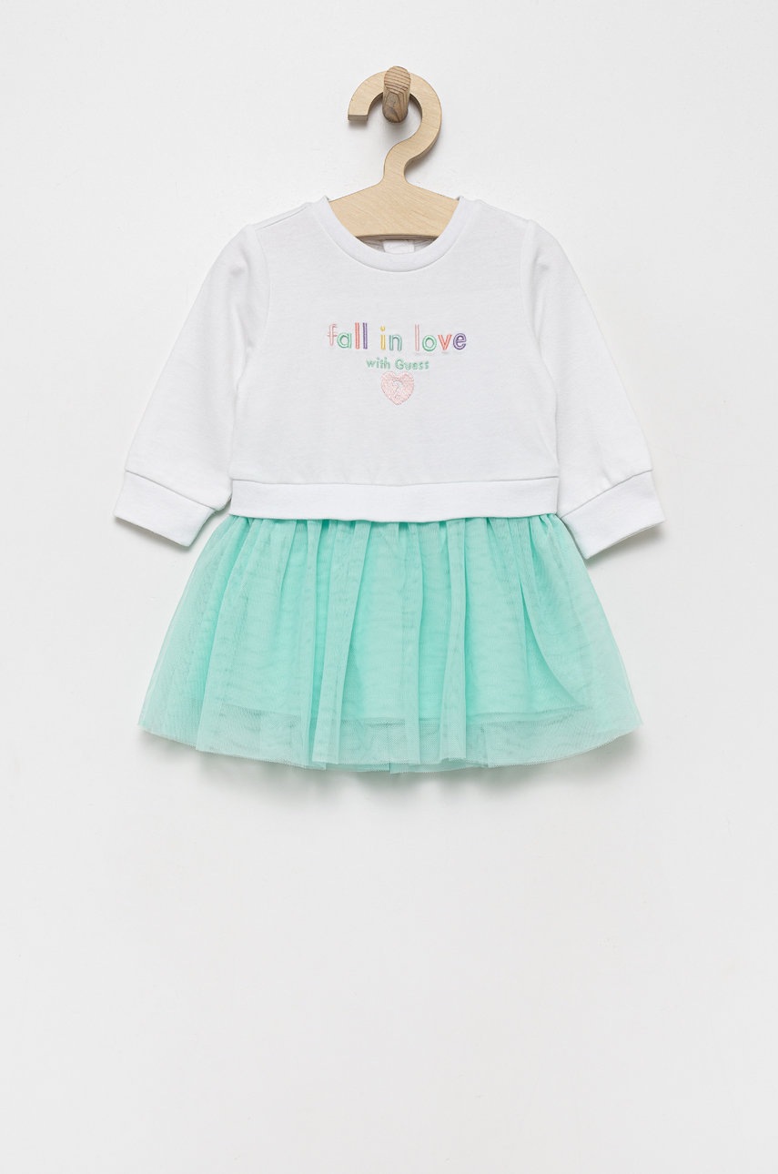 

Детское платье Guess цвет белый mini расклешённая