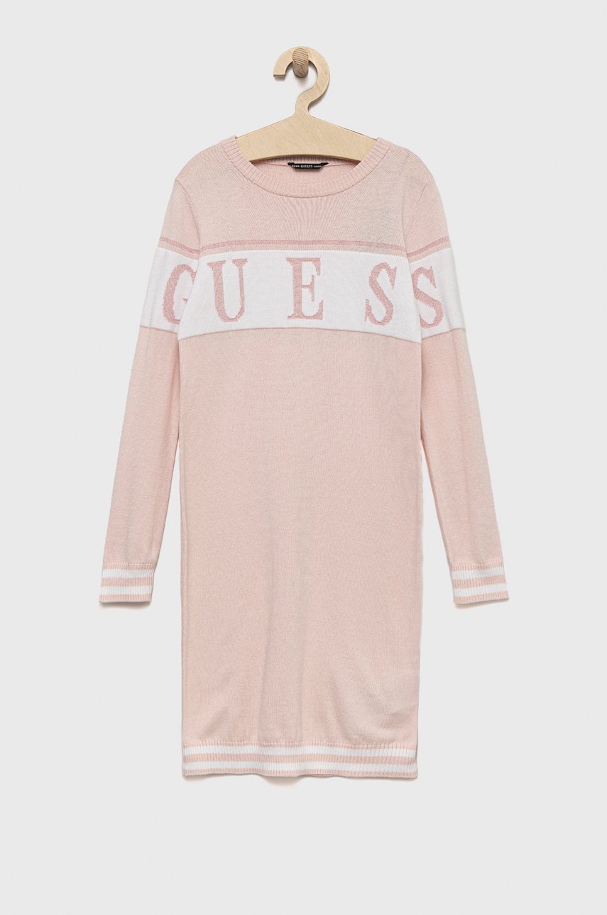 

Детское платье Guess цвет розовый mini прямое