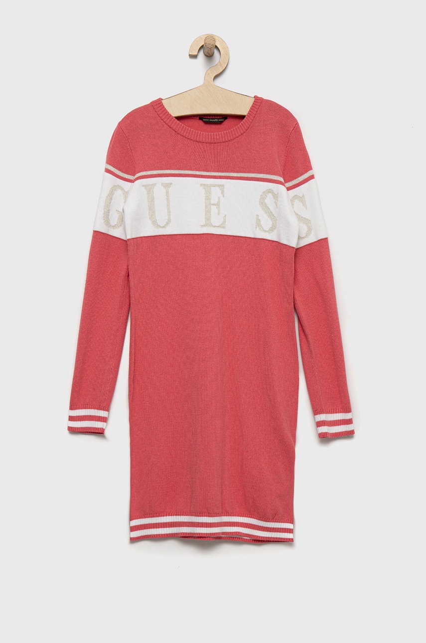 

Дитяча сукня Guess колір рожевий mini пряма
