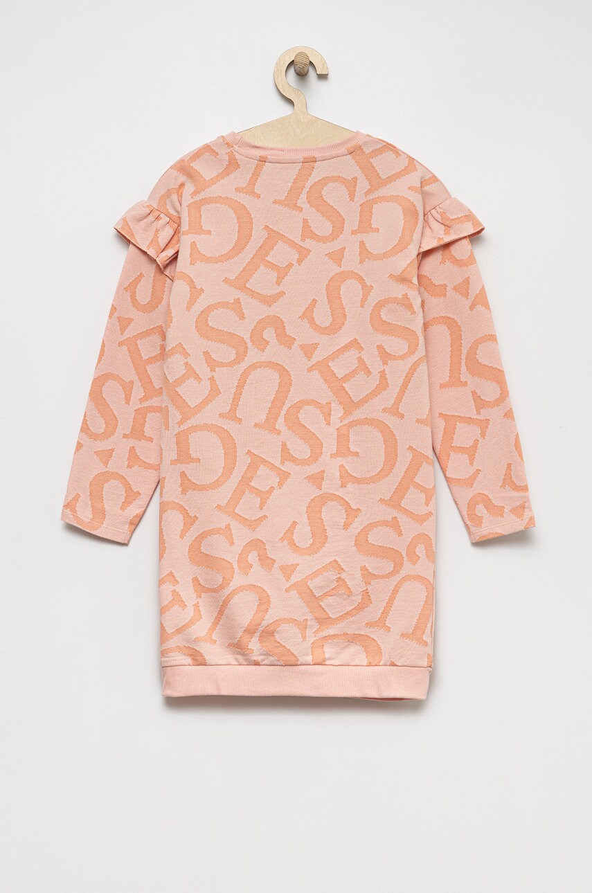 

Дитяча бавовняна сукня Guess колір помаранчевий mini пряма