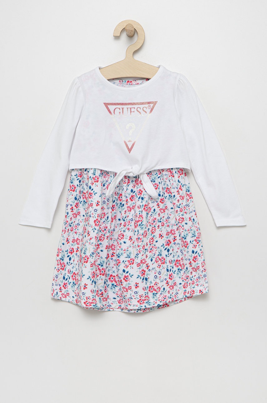 

Дитяча сукня Guess колір білий mini розкльошена