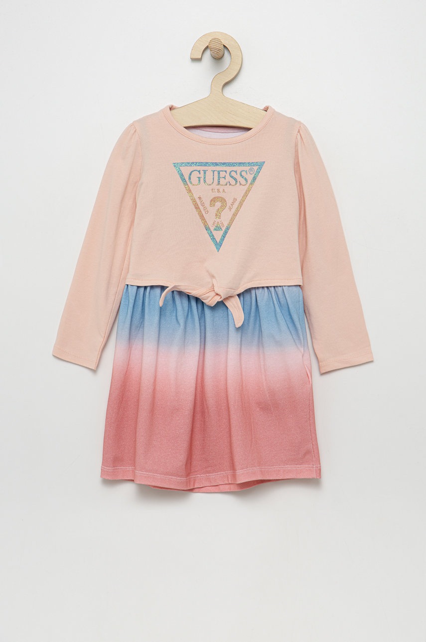 

Детское платье Guess цвет розовый mini расклешённое
