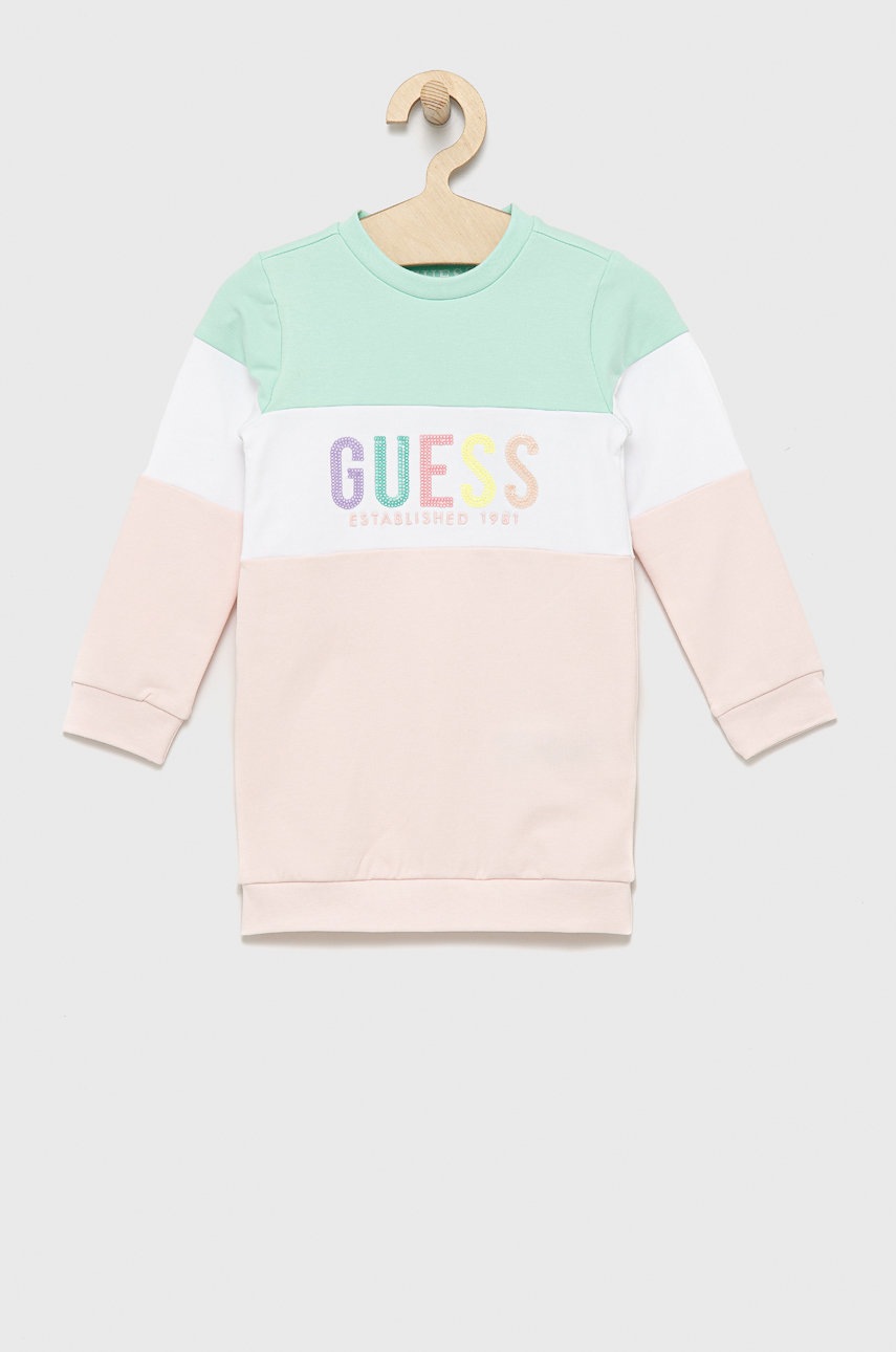 

Детска рокля Guess къс модел със стандартна кройка, Многоцветен