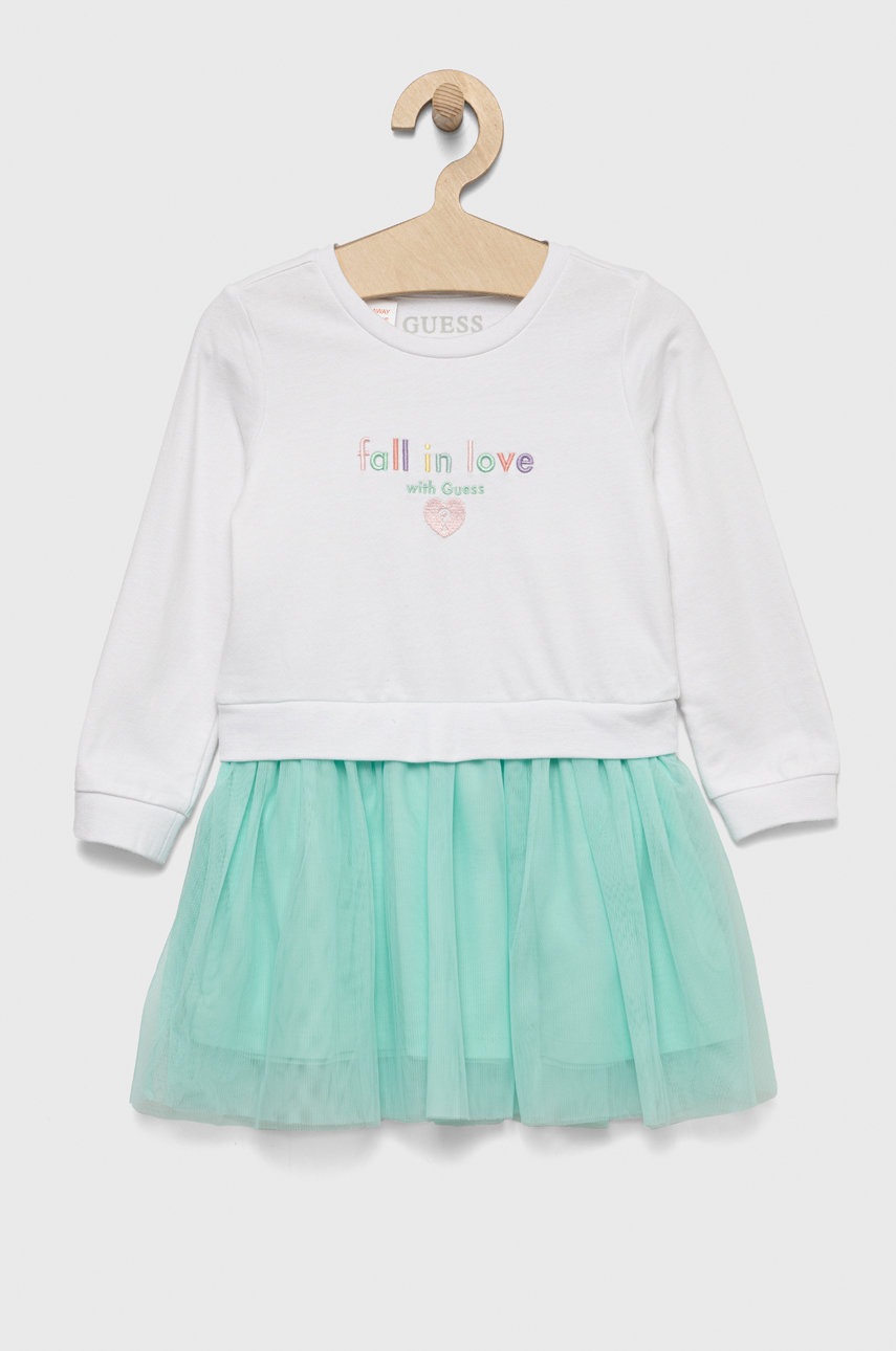 

Детское платье Guess цвет белый mini расклешённая