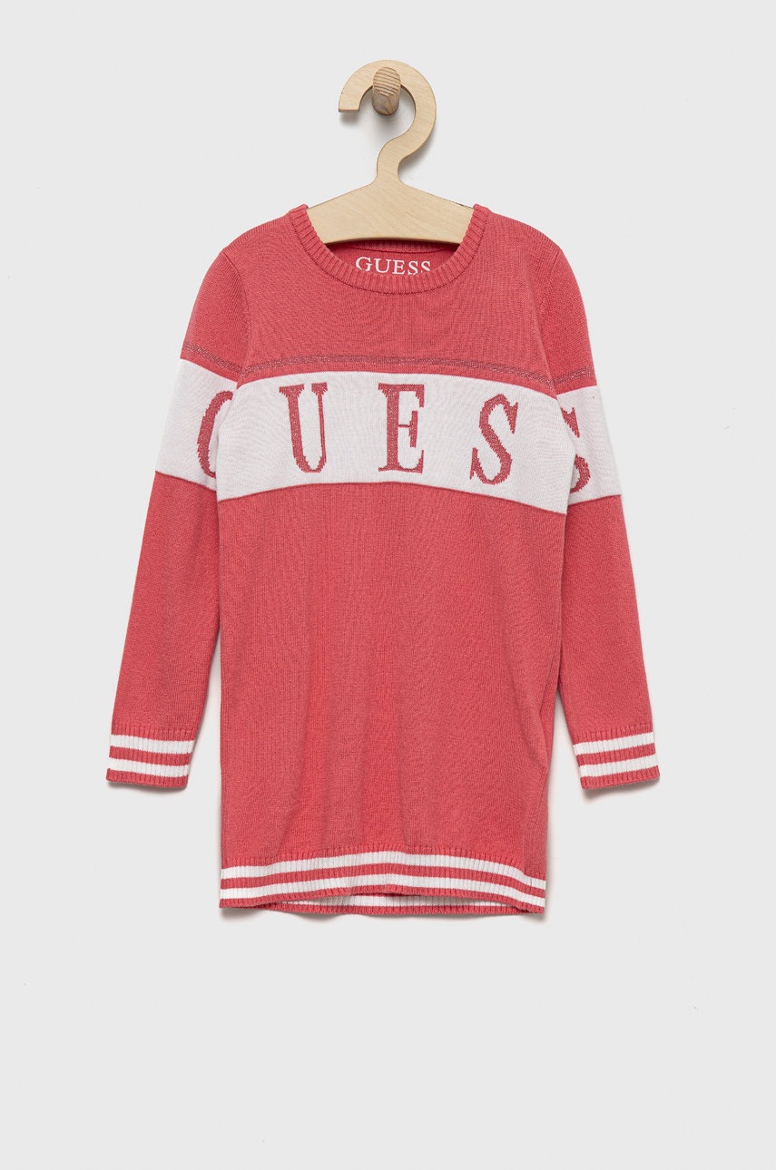 

Детское платье Guess цвет розовый mini прямое