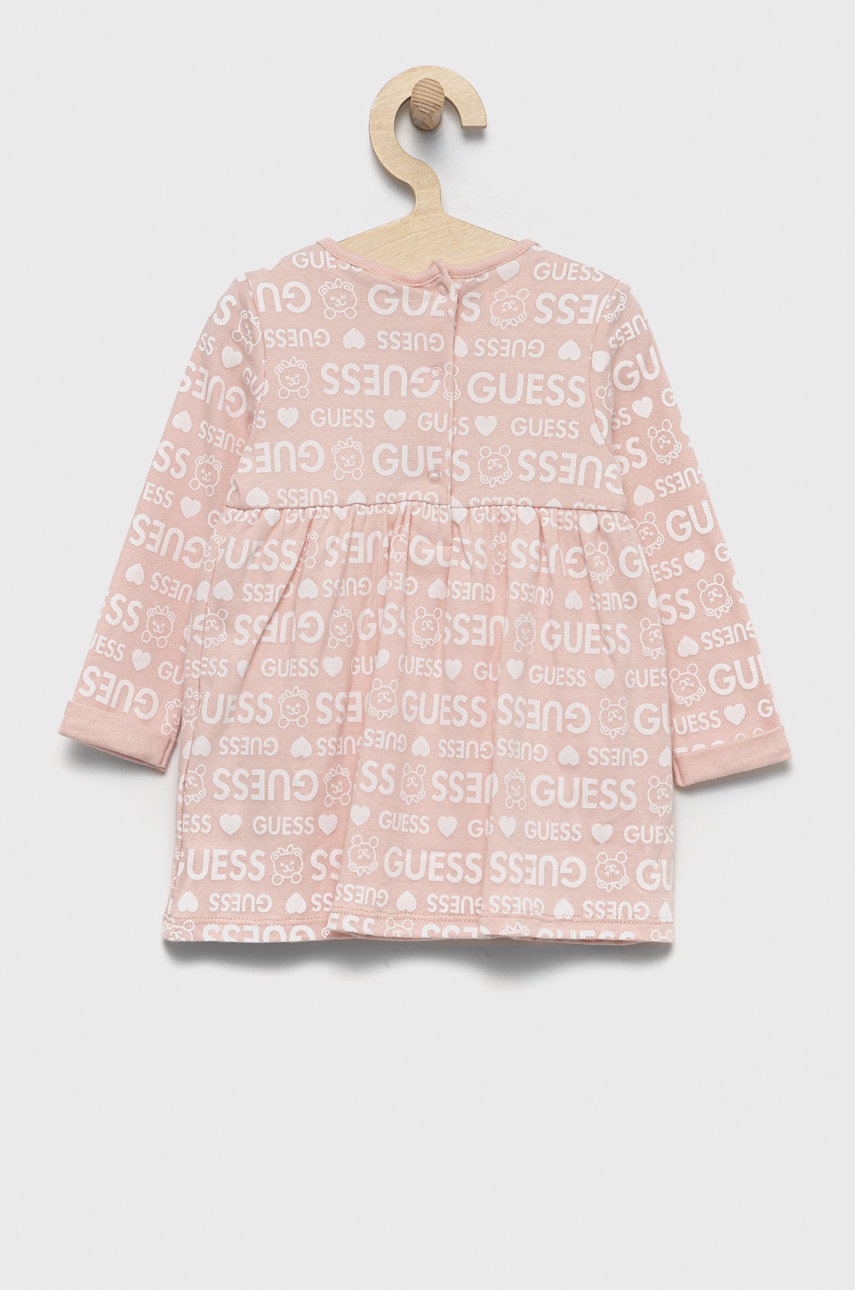 

Хлопковое детское платье Guess цвет розовый mini расклешённая