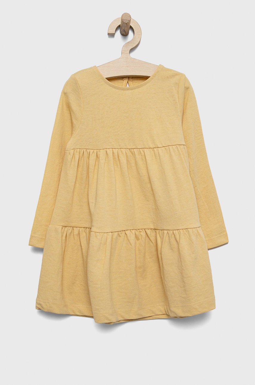 

Детска рокля Name it в жълто къс модел разкроен модел, Жълт