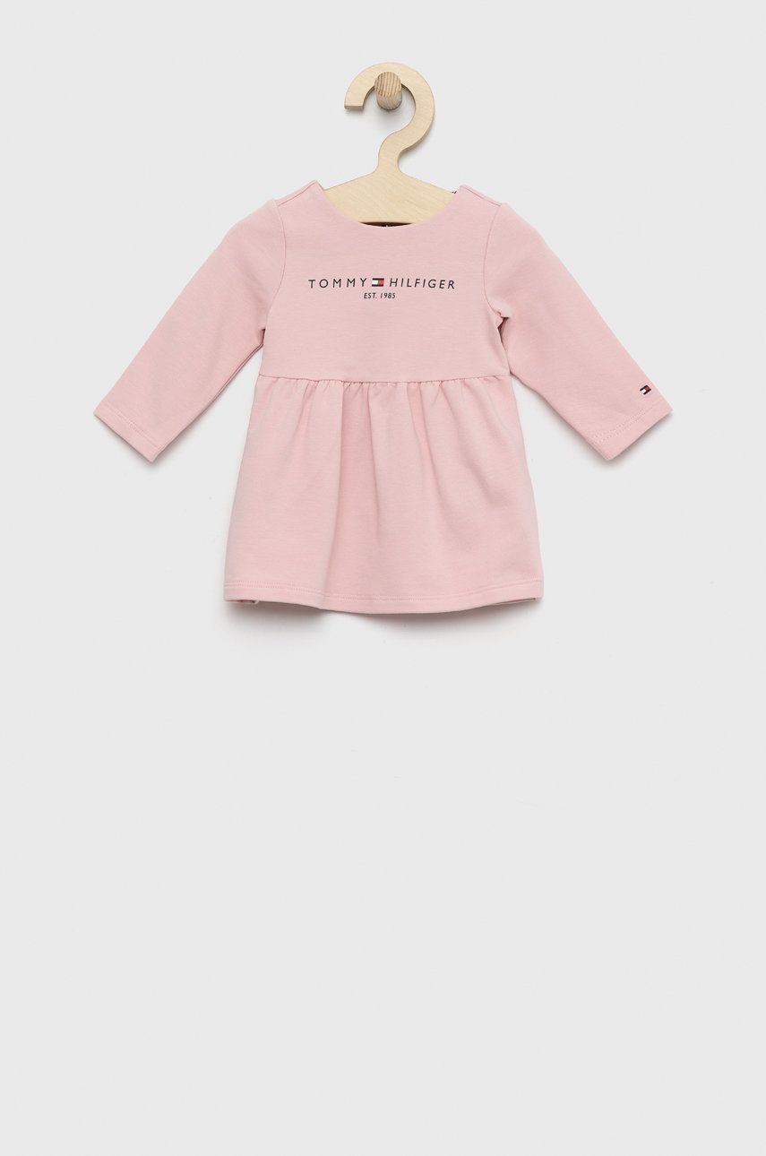 Tommy Hilfiger sukienka niemowlęca kolor różowy mini rozkloszowana