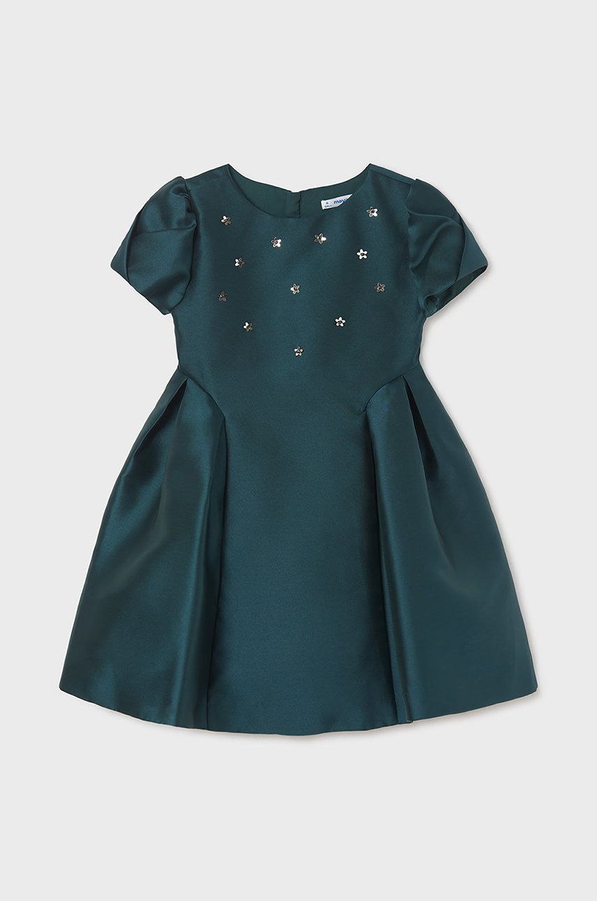 Mayoral rochie fete culoarea verde, mini, evazati answear.ro imagine promotii 2022