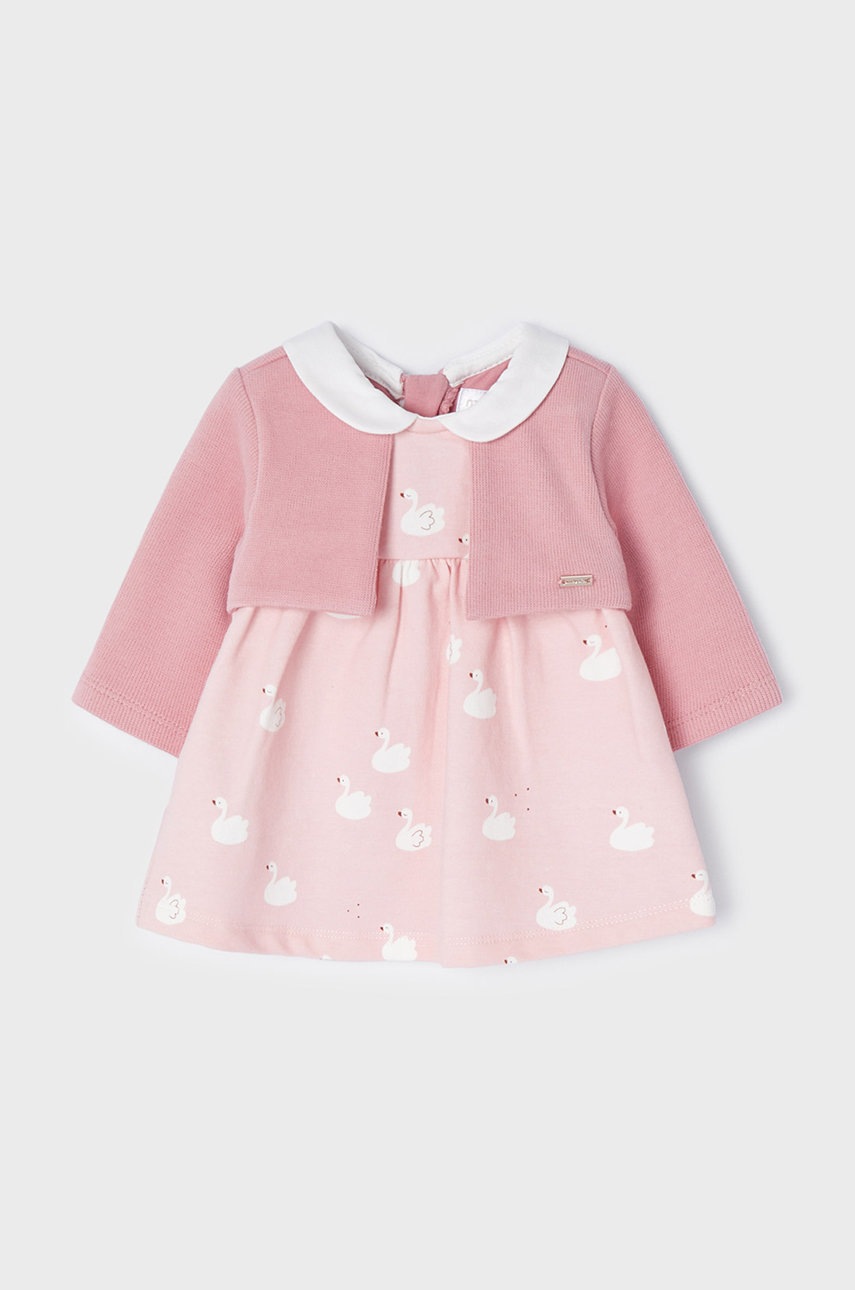 

Платье для младенцев Mayoral Newborn цвет розовый mini расклешённая