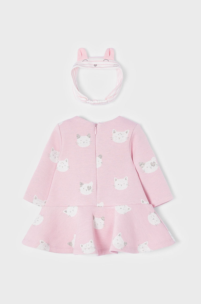

Сукня з пов'язкою Mayoral Newborn колір рожевий mini розкльошена