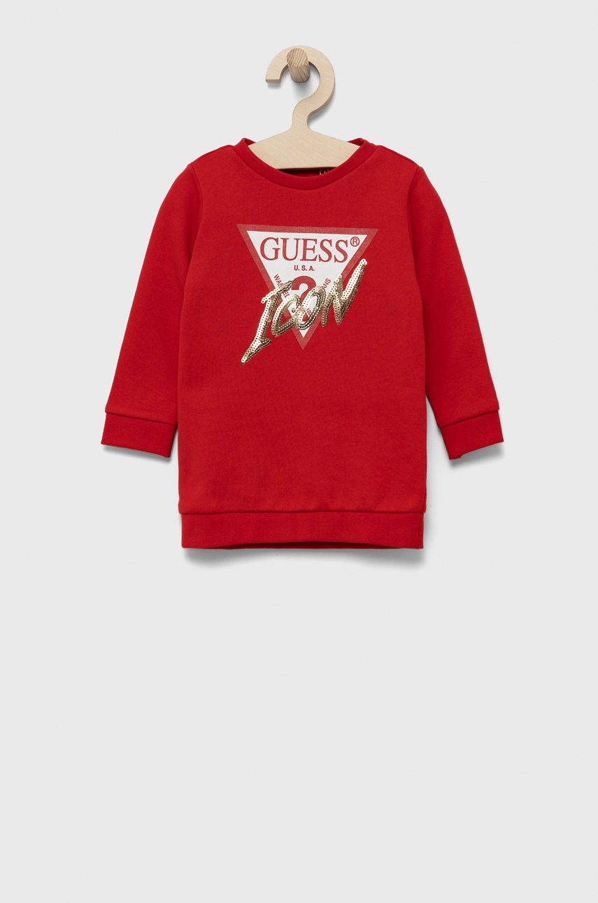 

Дитяча бавовняна сукня Guess колір червоний mini пряма