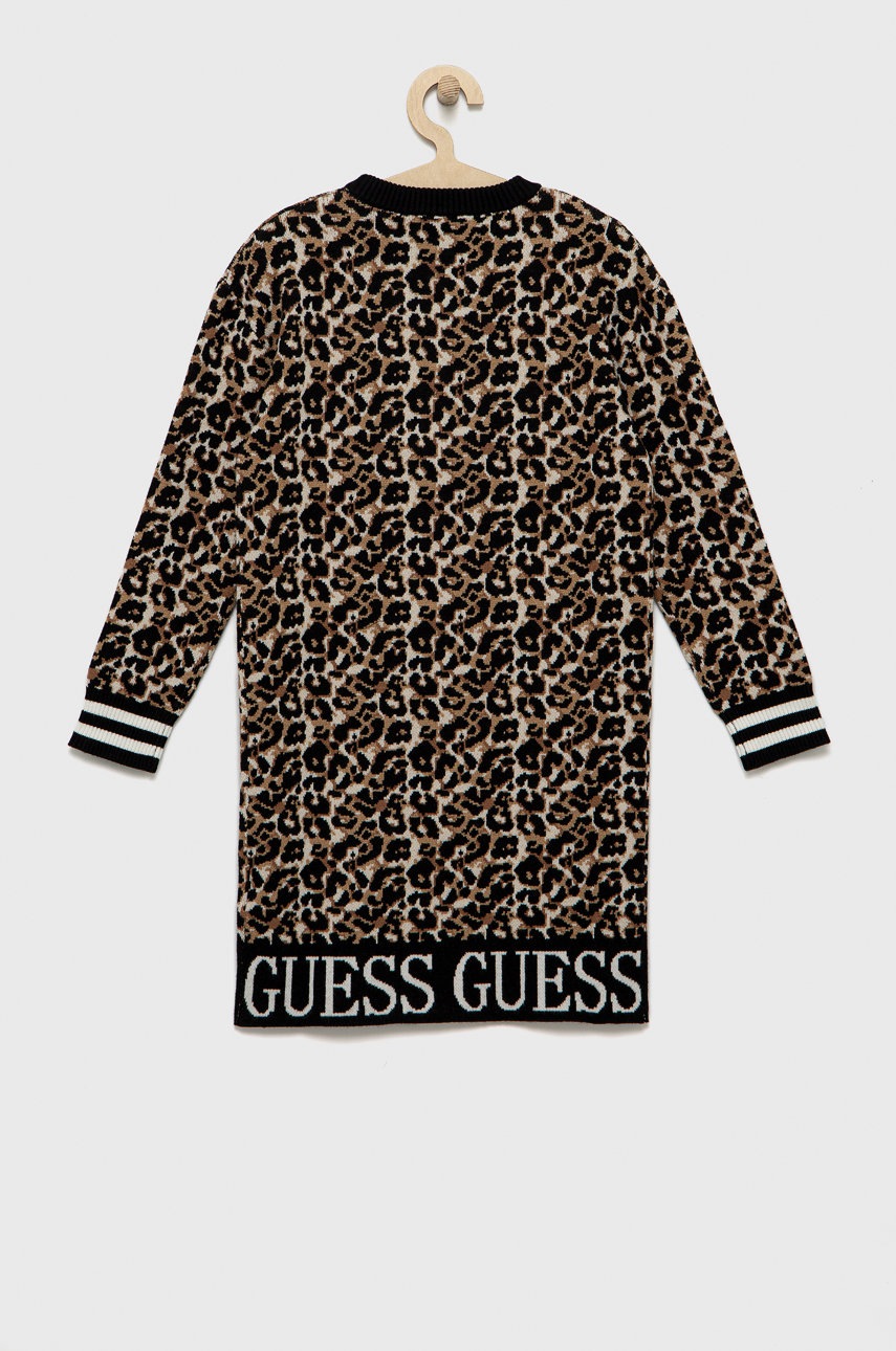 

Детское платье Guess цвет бежевый midi прямая