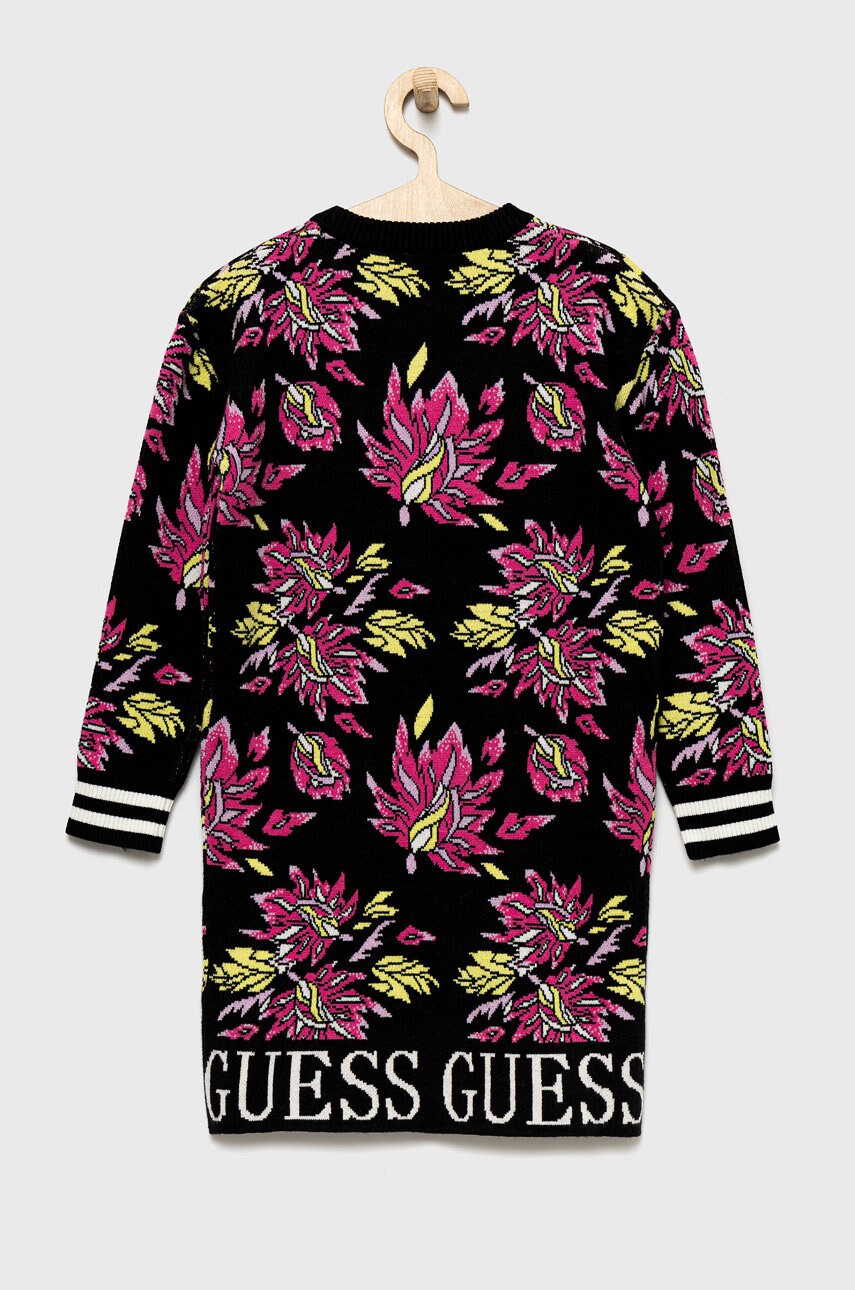 

Дитяча сукня Guess колір чорний midi пряма