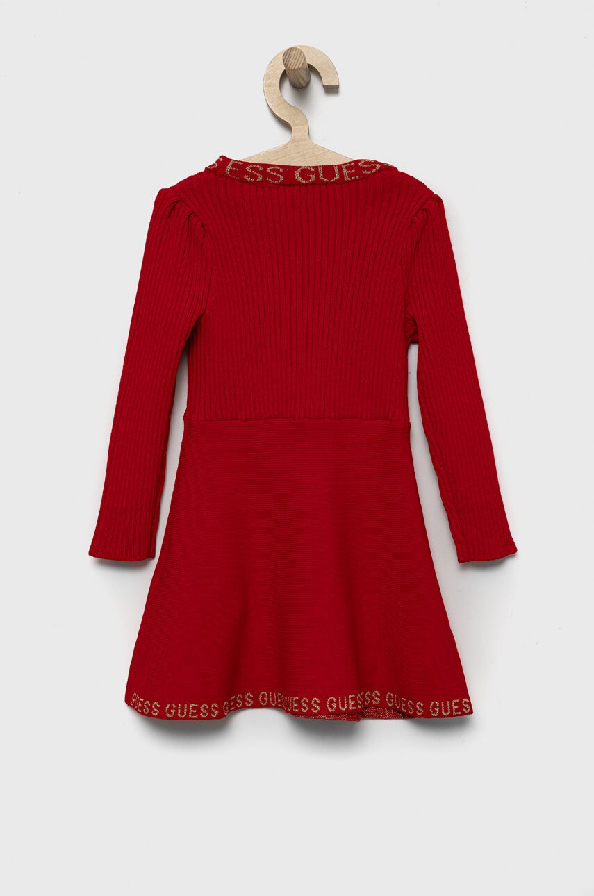 

Детское платье Guess цвет красный midi расклешённая