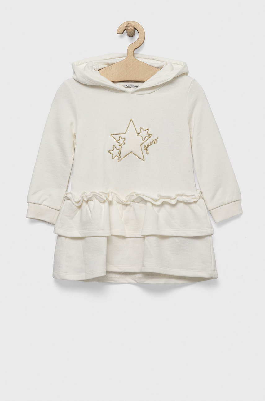 

Хлопковое детское платье Guess цвет белый mini расклешённое