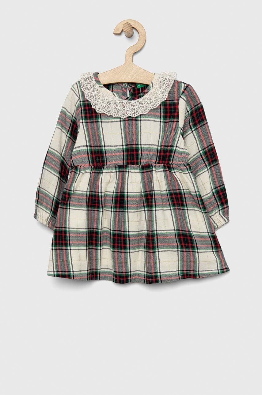 

Детское платье United Colors of Benetton цвет бежевый mini расклешённая