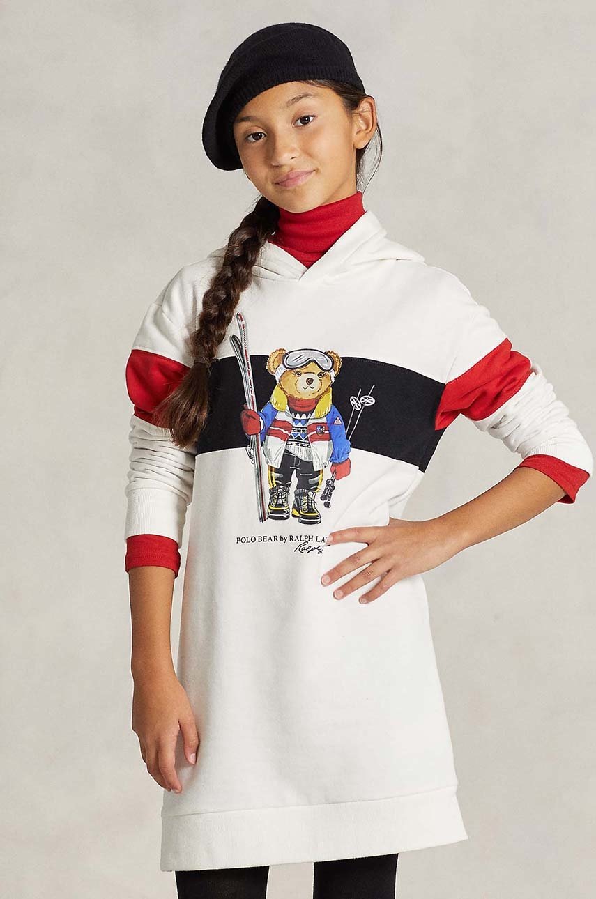 

Дитяча сукня Polo Ralph Lauren колір білий midi oversize