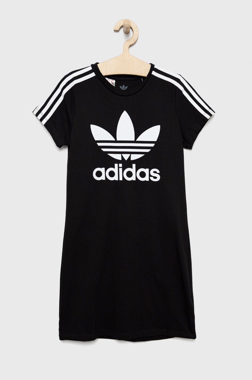 Levně Dívčí šaty adidas Originals černá barva, mini