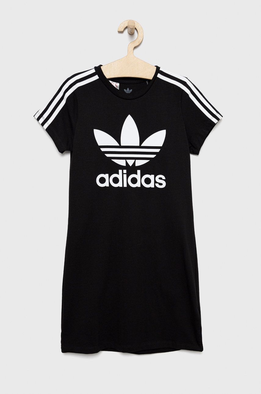 adidas Originals rochie fete culoarea negru, mini, drept