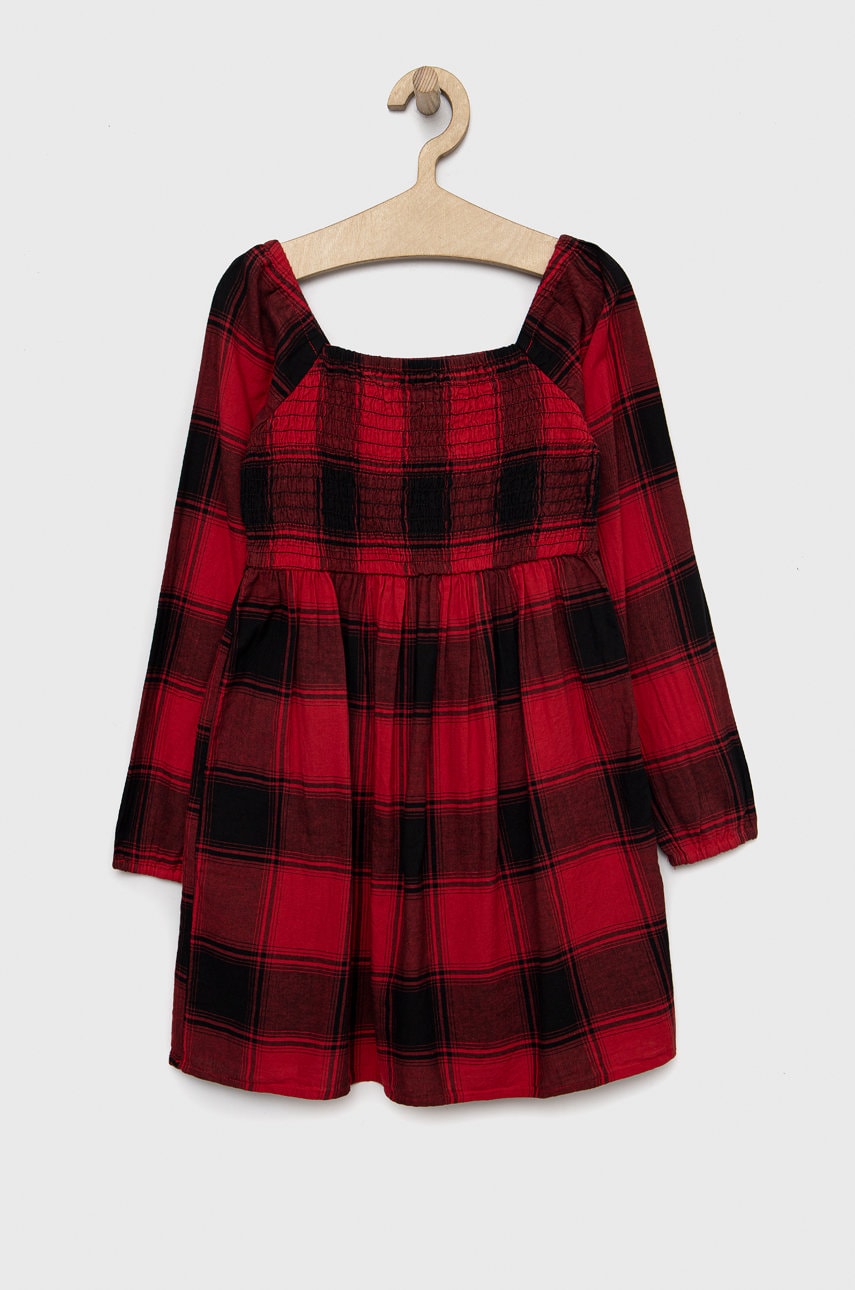 Gap rochie din bumbac pentru copii culoarea rosu, mini, evazati