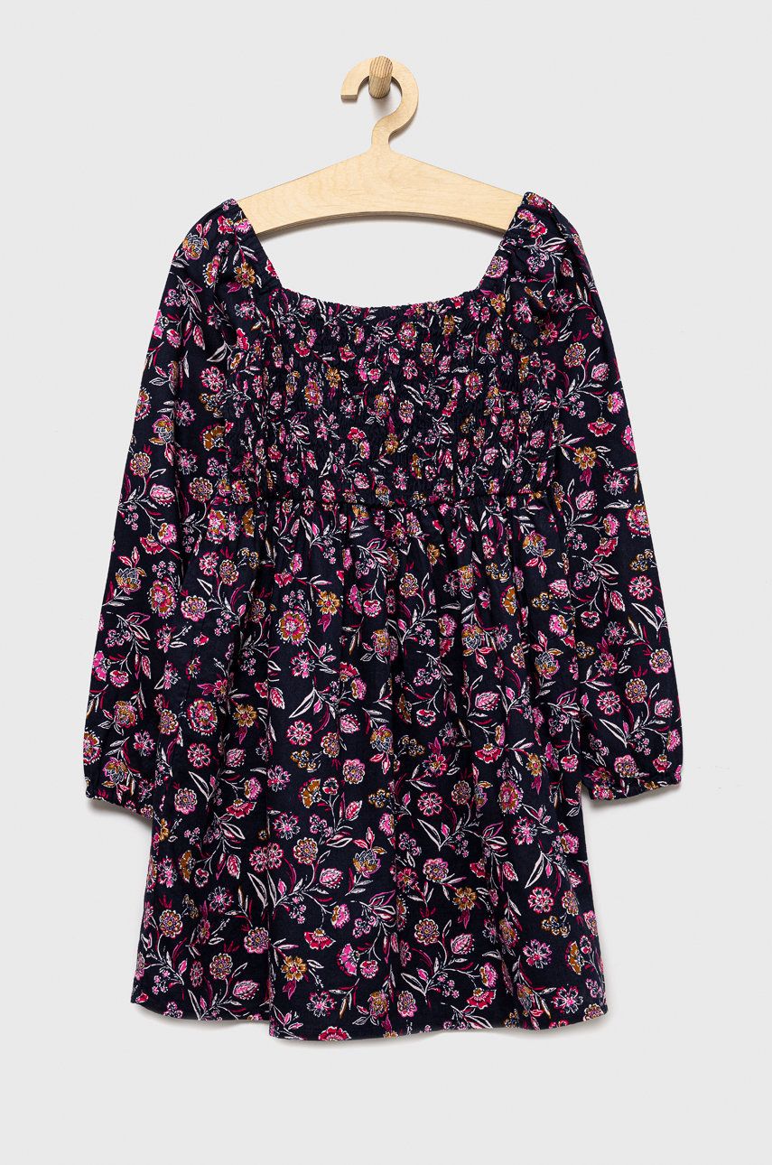 E-shop Dětské bavlněné šaty GAP tmavomodrá barva, mini