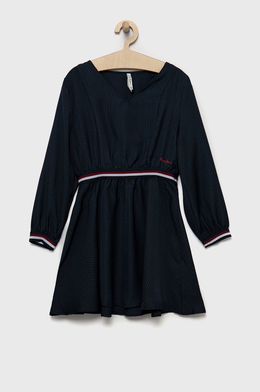 Детское платье Pepe Jeans цвет синий midi расклешённое Детское платье Pepe Jeans цвет синий midi расклешённое