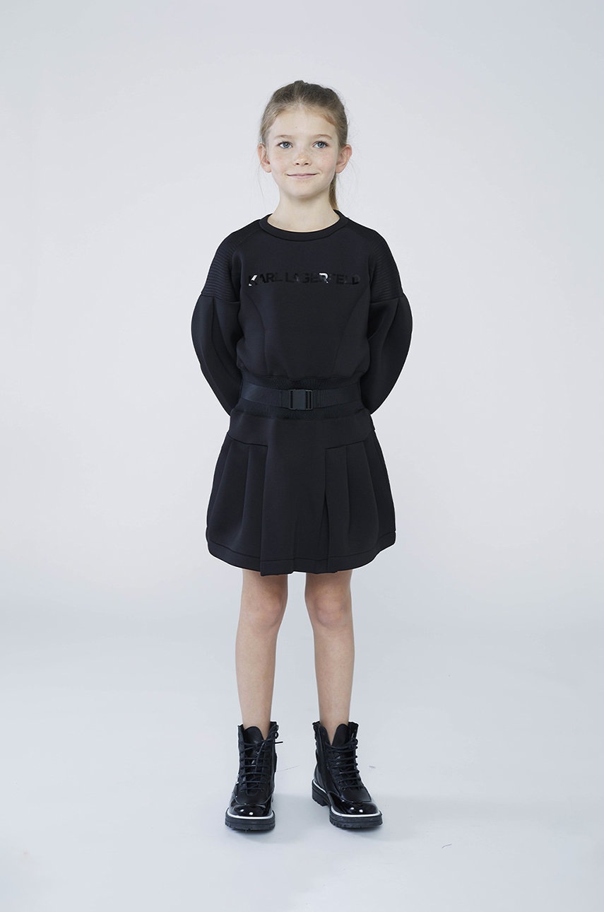 

Детское платье Karl Lagerfeld цвет чёрный mini расклешённое