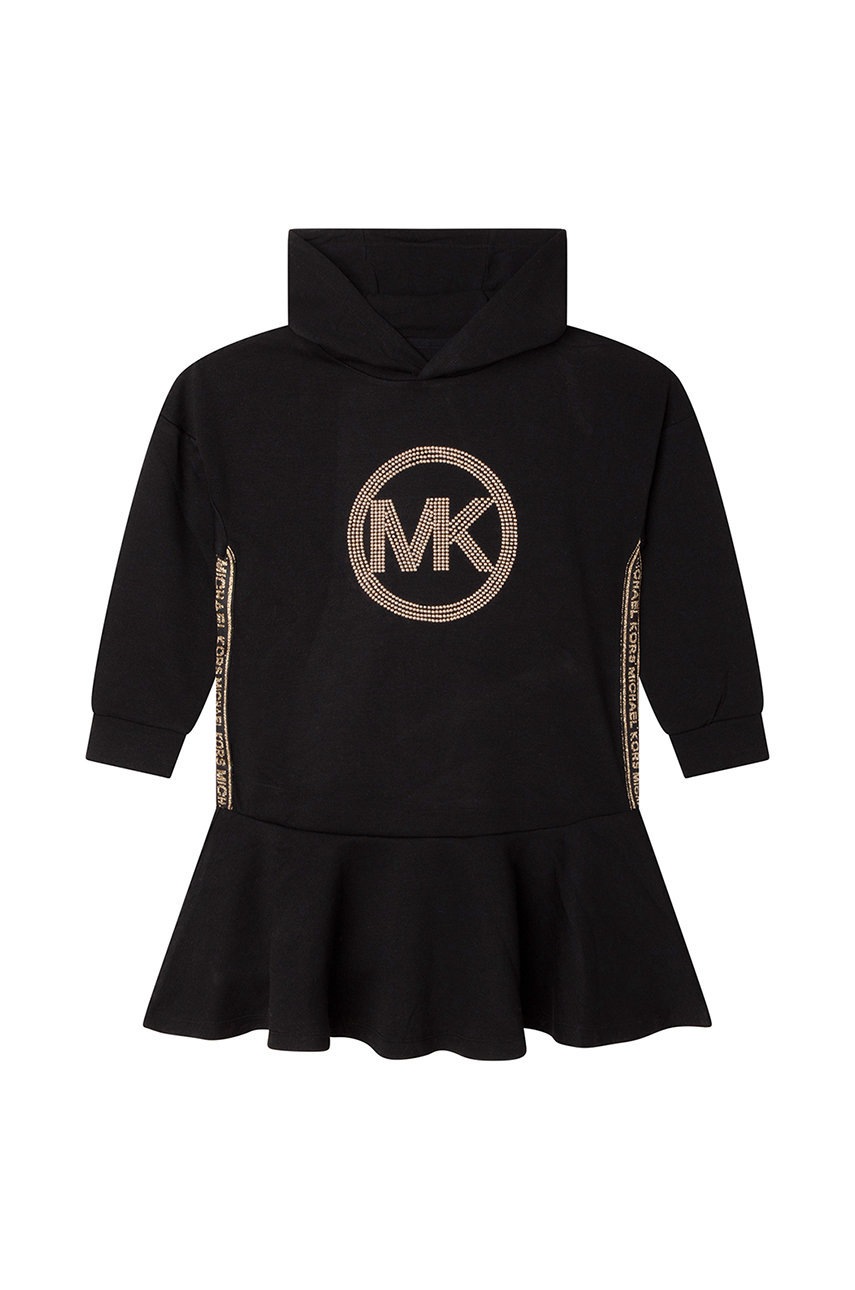 

Детска рокля Michael Kors в черно къс модел със стандартна кройка, Черен