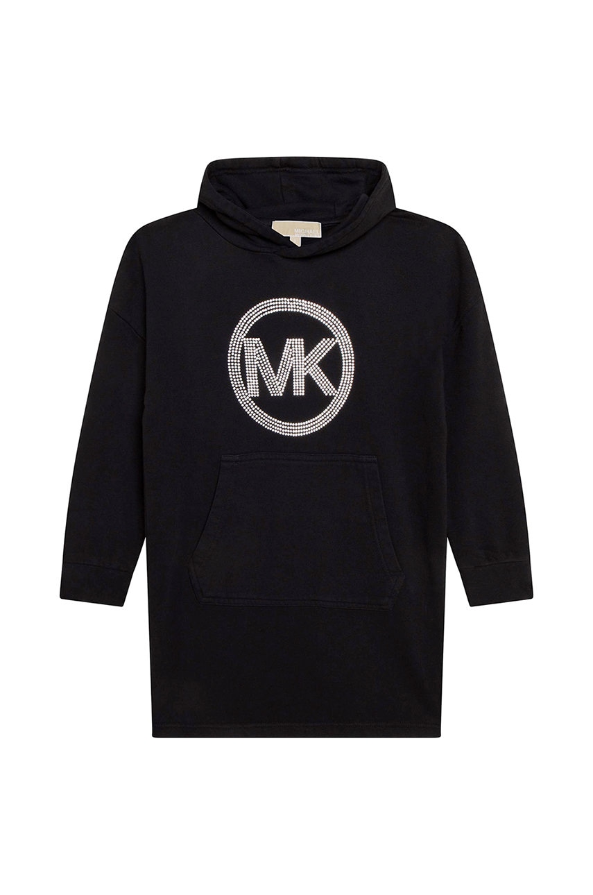 Хлопковое детское платье Michael Kors цвет чёрный mini прямое Хлопковое детское платье Michael Kors цвет чёрный mini прямое