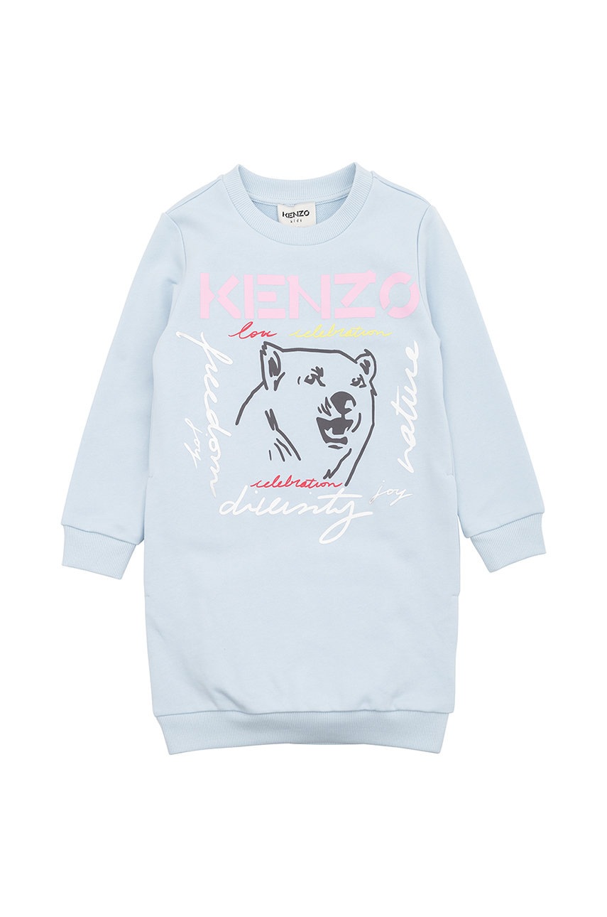 Дитяча сукня Kenzo Kids колір бірюзовий mini пряма Дитяча сукня Kenzo Kids колір бірюзовий mini пряма
