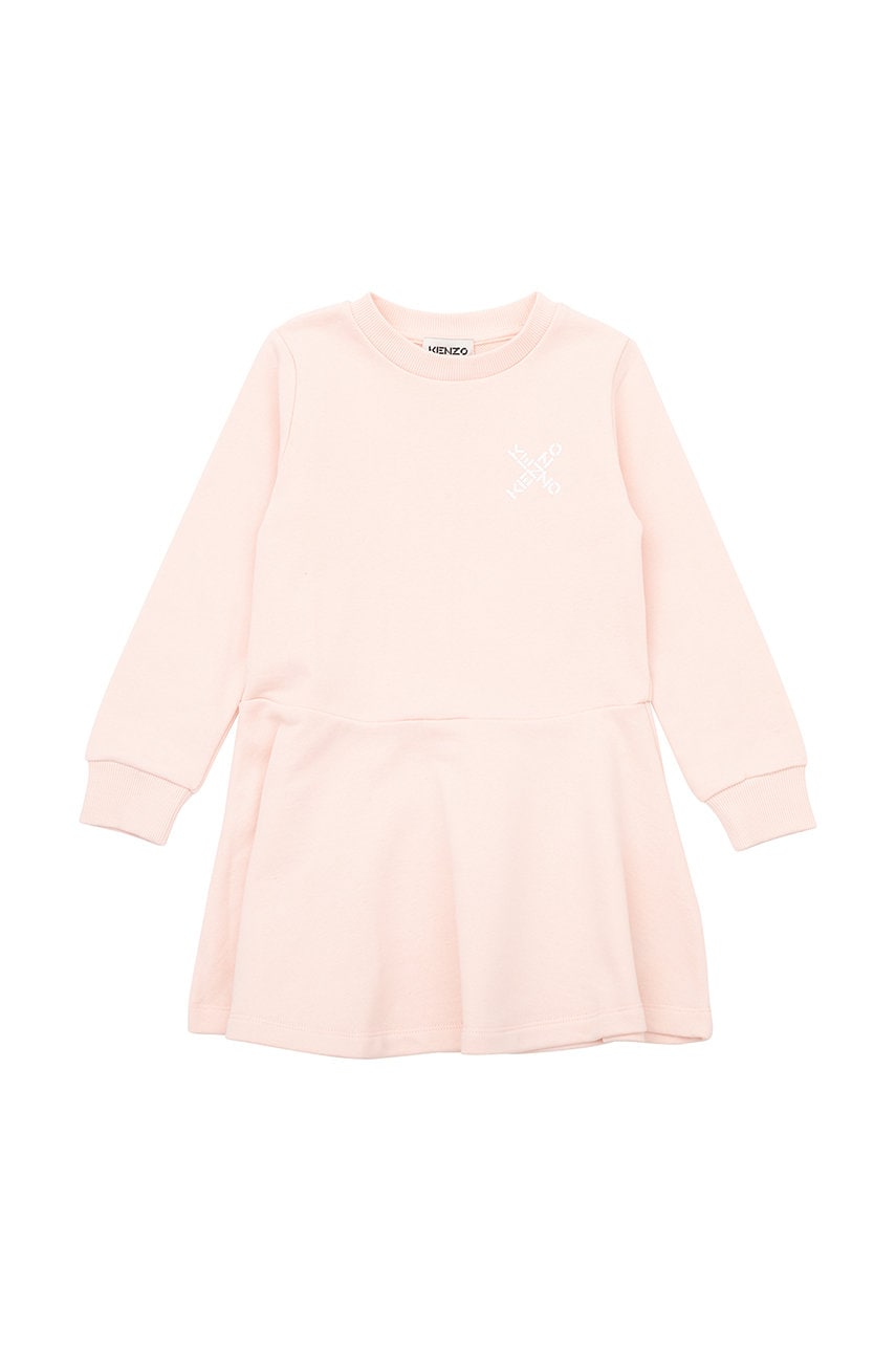 Kenzo kids rochie din bumbac pentru copii culoarea roz, mini, evazati