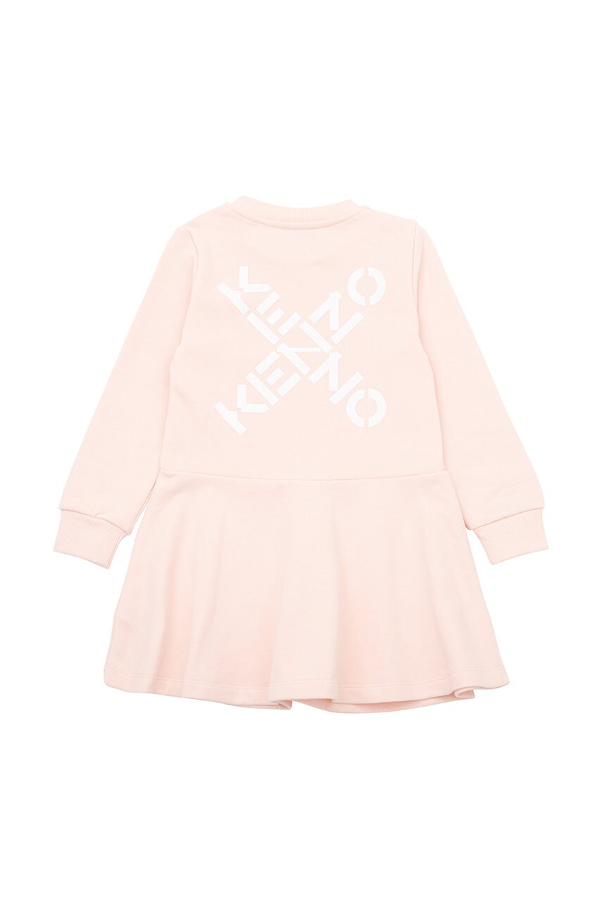 

Дитяча бавовняна сукня Kenzo Kids колір рожевий mini розкльошена
