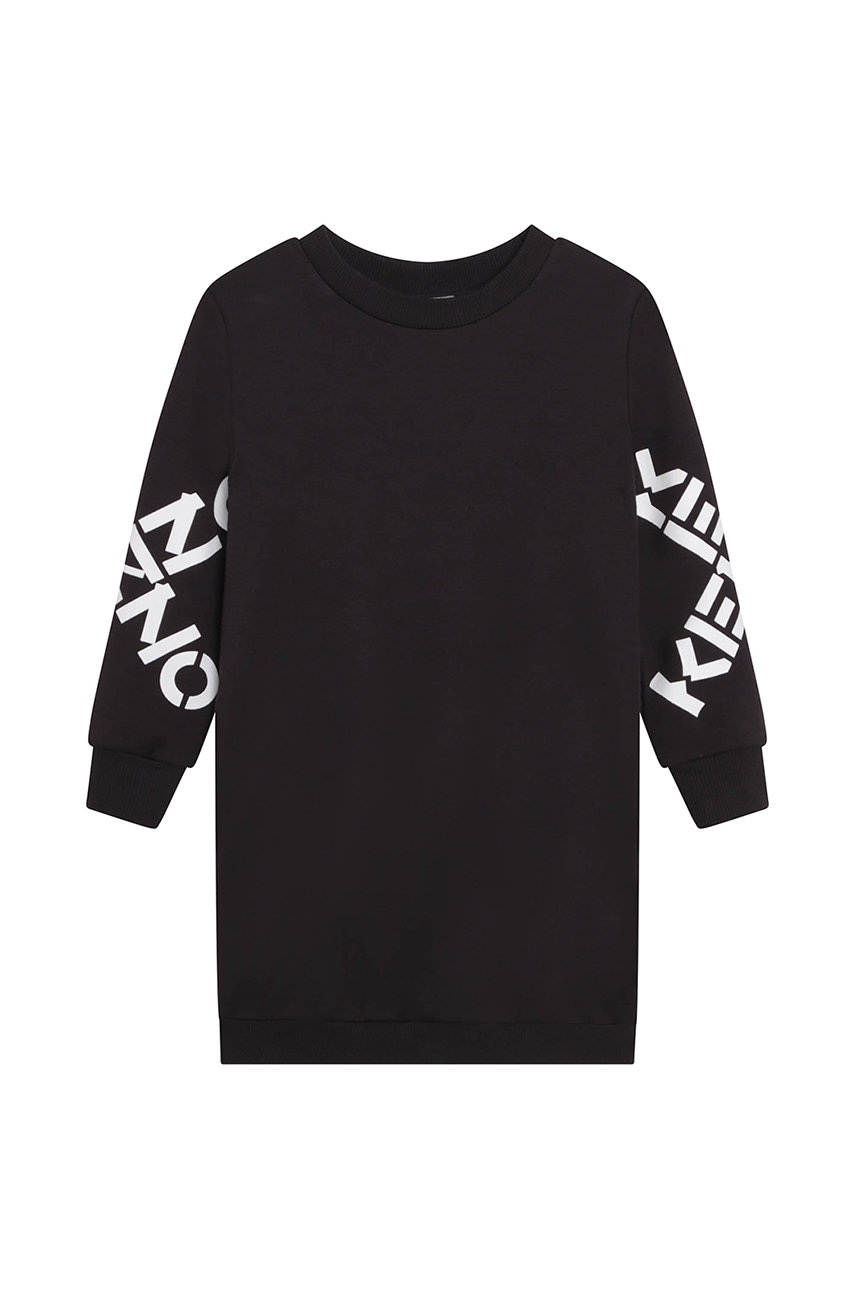 Дитяча сукня Kenzo Kids колір сірий mini пряма Дитяча сукня Kenzo Kids колір сірий mini пряма