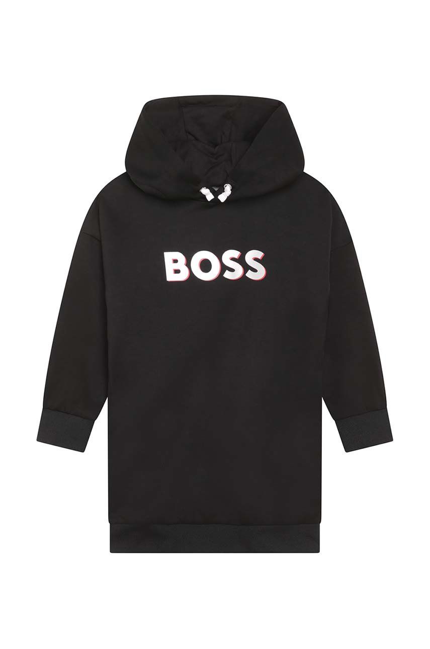Детское платье BOSS цвет чёрный mini oversize Детское платье BOSS цвет чёрный mini oversize