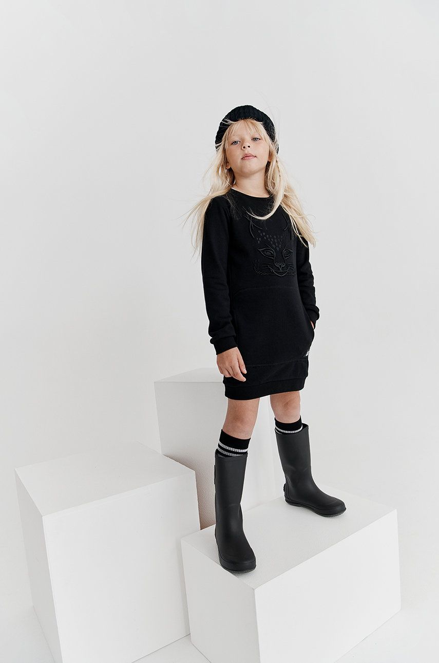 Reima sukienka bawełniana dziecięca kolor czarny mini prosta