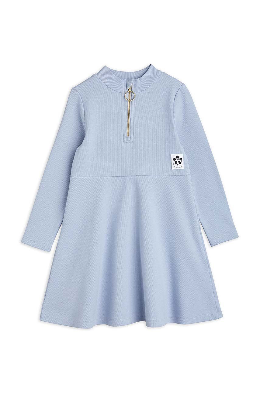 Dívčí šaty Mini Rodini fialová barva, mini - fialová -  95% Organická bavlna