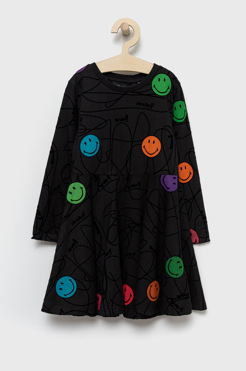 

Дитяча бавовняна сукня Desigual колір чорний mini розкльошена