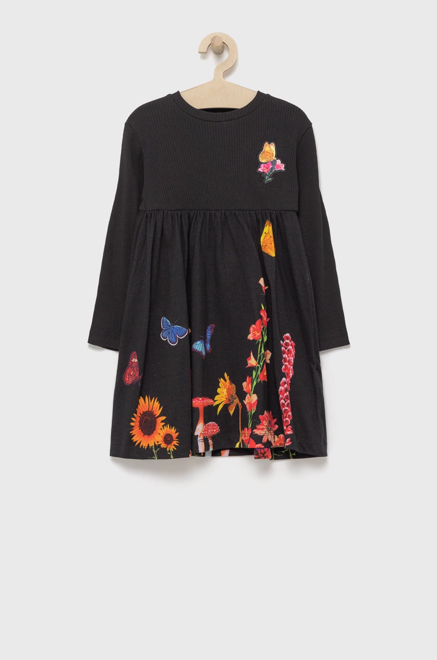 

Детское платье Desigual цвет чёрный mini расклешённая