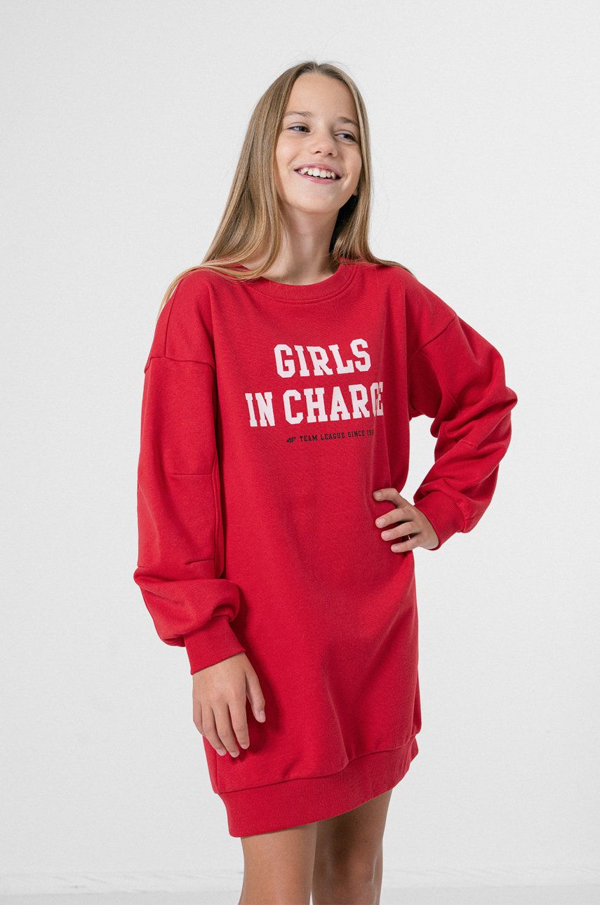 E-shop Dívčí šaty 4F červená barva, mini