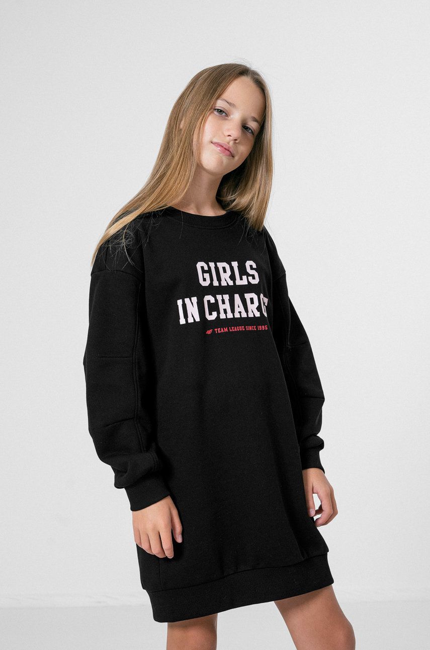 E-shop Dívčí šaty 4F černá barva, mini